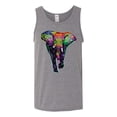 thumbnail image 2 of Wild Bobby, Colorful Rainbow Floral Elephant Animal Lover Mens Graphic Tank Top, Heather Grey, X-Large, 2 of 3