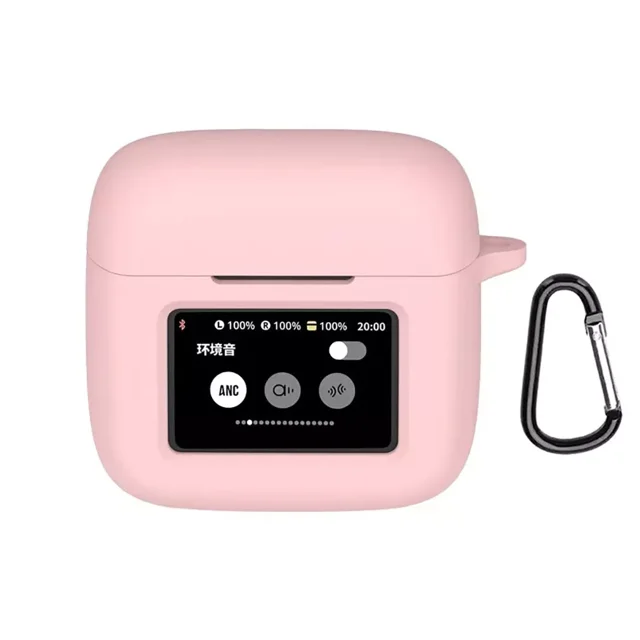GadgetCom Étui de Remplacement Compatible avec JBL Tour Pro 3, Étui en Silicone Antichoc pour Écouteurs avec Mousqueton