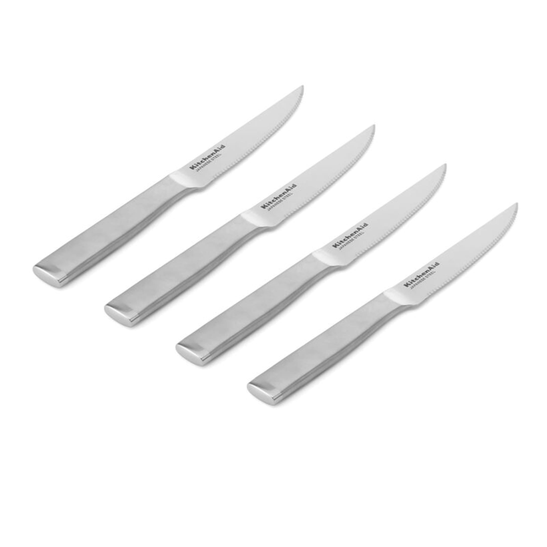 KitchenAid Gourmet 4-Piece Forged Steak Knife Set, High-Carbon Japanese Steel, Brushed Stainless