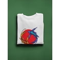 thumbnail image 3 of Gold And Dark Fishes On Red Sun Sweatshirt Men -Image by Shutterstock, Male 4X-Large, 3 of 4
