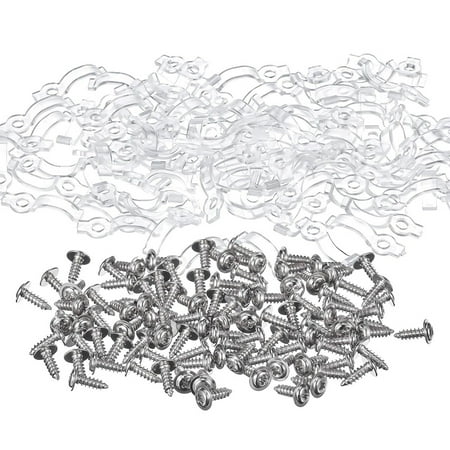 

100 Pcs Transparent Bar Light Mounting Brackets Attachment Clip Fixing Clips with Screws for 8mm LED Strip Light