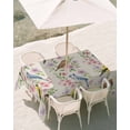thumbnail image 2 of 52x70 Inch Outdoor Tablecloth with Umbrella Hole Zipper Rectangle Watercolor Botanical Rectangular Tablecloths Outside Waterproof Spring Flowers Birds Rustic Beige Patio Table Cloth Cover for Picnic, 2 of 8