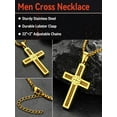 thumbnail image 6 of FaithHeart Vintage Cross Necklace for Men Women Gold Plated Catholic Christian Praying Mothers Day Jewelry Present for Mom Gift, 6 of 9