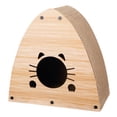 thumbnail image 2 of THE LICKER STORE Koko 19" Modern Cardboard Triangle Cat Cave Scratcher with Catnip, Brown Wood Pattern, 2 of 6
