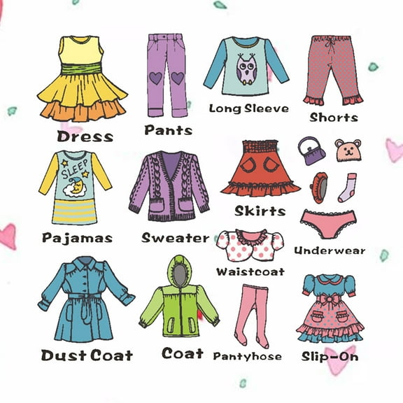 SHOWERORO 1 Sheet Chic Decals Clothing Storage Stickers Square PVC Wardrobe Clothes Category Labels 11x11x0.08in