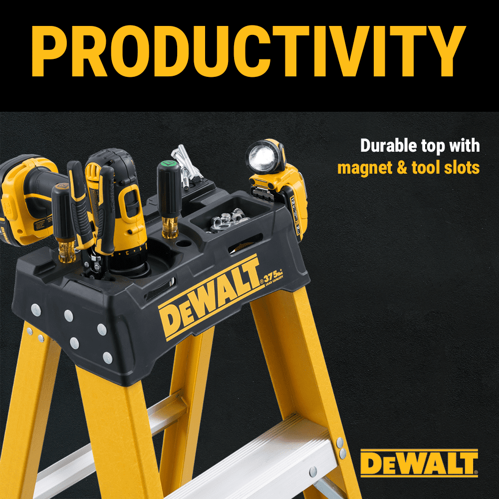 DeWalt 6-Foot Fiberglass Step Ladder, 500-Pound Load Capacity, Type IAA, DXL3810-06