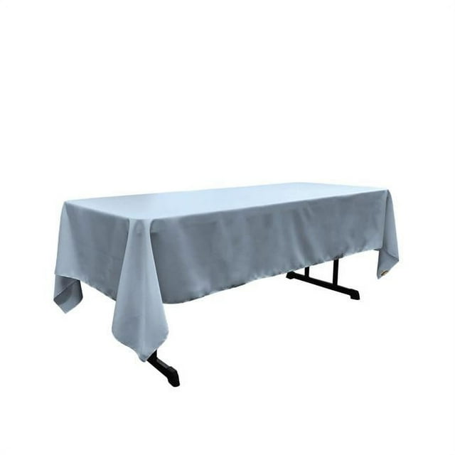 LA Linen TCpop60x120-BlueLgtP18 Polyester Poplin Rectangular Tablecloth, Light Blue - 60 x 120 in.