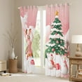 thumbnail image 3 of Manfei Girls Pink Christmas Black Out Curtains, Gingerbread House Snowman Curtains Pack of 2 (42x63 Each), Xmas Tree Sled Bedroom Curtains, Luxurious Home Decor, 3 of 6
