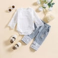 thumbnail image 2 of Gerichy Baby Girl Clothes Outfits Toddler Infant Baby Romper Top+Jeans Two Piece Clothing Set 3 6 9 12 24 Months, 2 of 7