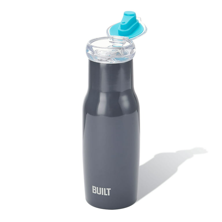 Built 14-Ounce Flip Top Water Bottle in Cool Gray 