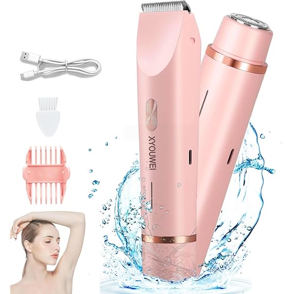 YJJSKEJI Rasoir Électrique pour Femmes, Tondeuse Bikini 2 en 1, Rasoirs Électriques Rechargeables par USB Tondeuse pour Poils du Corps pour Visage Jambe Bikini Aisselle Bras