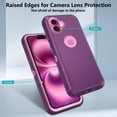 thumbnail image 4 of Asuwish Compatible with iPhone 16 Plus 6.7 inch Phone Case Hybrid Rugged Shockproof Hard Protective Drop Proof Full Body Heavy Duty Mobile Cell Cover for i Phone16 16+ i16 + 16Plus Women Men Purple, 4 of 9