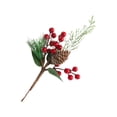 thumbnail image 2 of onlyliua para El Hogar Ramitas y Hojas Navideñas Doradas y Rojas, Corona de Navidad de Frutos Rojos, Accesorios Decorativos de Ratán para Hacer Uno Mismo, 2 of 6