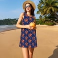 thumbnail image 3 of Vsdgher Robes d'Été Imprimé Pieuvre pour Femmes Robe de Plage Décontractée Col en U Sans Manches Robe d'Été Ample avec Poche, 3 of 7
