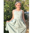 thumbnail image 4 of Arshiner Girls Sundress Button Design Summer Casual Dresses Sleeveless Dresses, 4 of 6