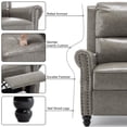 thumbnail image 5 of DREAMSIDEA Pushback Recliner Chair Faux Leather Wingback Chair Home Theater Single Sofa for Living Room, Gray, 5 of 9