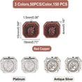 thumbnail image 4 of 1 Box 150Pcs 3 Style CCB Plastic Beads Rectangle Mixed Color 15x18x4mm Hole: 1.5mm, 4 of 5