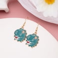 thumbnail image 4 of Boucles d'Oreilles Dinosaure Vert Mignon Dessin Animé Été Cool Design Animal Rouge Filet pour Usage Quotidien, 4 of 5