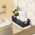 thumbnail image 2 of LotFancy 2 Pack Black Toilet Storage Basket, Farmhouse Toilet Tank Topper with Handles, 2 of 7