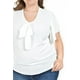 thumbnail image 4 of Blusa con moño al frente Roman Fashion /Tallas Extras, 1874 (Blanco) blanco 36, 4 of 6