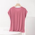 thumbnail image 4 of Fengqque Women's Plus Size Short Sleeve V-neck Modal Loose T-shirt Fashion Casual Solid Color Top Red XXXXL(XXXXL), 4 of 6