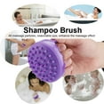 thumbnail image 4 of Round Silicone Shampoo Shower Massage Brush Soft Bath Cleaning Brush Scalp Massage Purple, 4 of 8