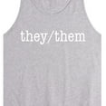thumbnail image 2 of Instant Message - They Them Pronouns - LGBT Pride - Men's Jersey Tank Top, 2 of 5