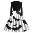 thumbnail image 3 of Mingw Long Sleeve Halloween Graphic Dresses for Women Funny Costume Festival Maxi Dresses, 3 of 3