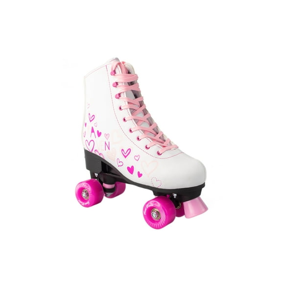 Patines Quads Ajustables de la talla 25 a 26.5, diseño corazón rosa Sweet Rocket Corazón rosa