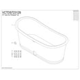 thumbnail image 3 of Kingston Brass VCTDS723129 72" Cast Iron Oval Double Slipper Pedestal Tub (No Faucet Drillings), White, 3 of 7