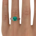 thumbnail image 4 of Lab Created Green Emerald Stone 2 CT Ring 14K Rose Gold Vintage Art Deco Filigree, 4 of 7