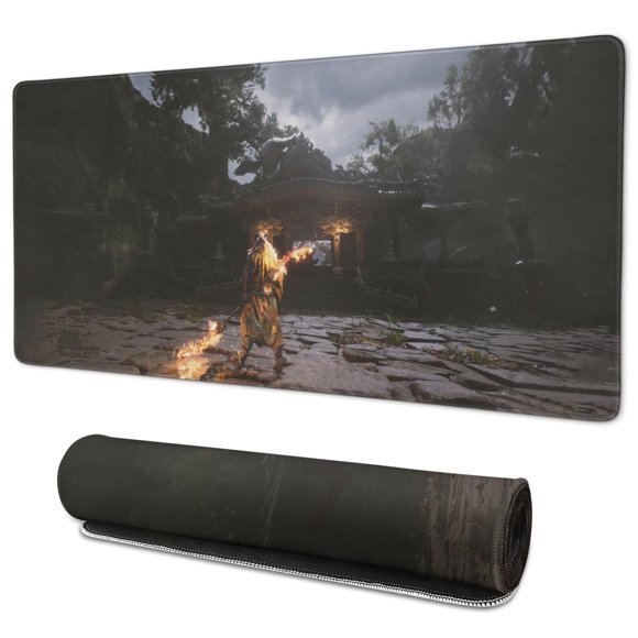WUKONG Tapis de Souris de Jeu Antidérapant, Tapis de Souris en Caoutchouc Cool pour Tables de Bureau, Nature Sauvage, Maisons Anciennes, Forêts ) Tapis de Souris de Jeu pour Ordinateur, Décoration de Souris Sans Fil (35.4x15.7 Po)