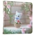 thumbnail image 2 of Leather Cover Photo Album 80 Pockets 4x6 Photos Bookshelf Picture Album Cute Kitten in Flower Basket, 2 of 9