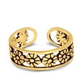 thumbnail image 2 of 5 mm Flower Toe Band Ring 925 Sterling Silver Thin Adjustable Stylish Rings For Women, 2 of 5