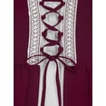 thumbnail image 6 of Haitryli Kids Girls Medieval Renaissance Dress Off Shoulder Vintage Gothic Maxi Dresses Party Ball Gown Burgundy 10, 6 of 7