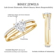 thumbnail image 6 of Rosec Jewels Lab Created Diamond Heart Ring 1 Carat - EF-VS Quality Certified Diamond Double Band Engagement Ring, 14K Yellow Gold, US 10.50, 6 of 7