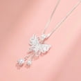 thumbnail image 4 of SmartBy Birth Flower Tassel Butterfly Necklace for Women Silver Butterfly with Floral Pendant Jewelry Gift for Mother Wife Girlfriend, 4 of 7