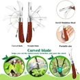 thumbnail image 3 of Folding Grafting Knife Grafting Tools Grafting Pruning Knife Professional Garden Fruit Tree Grafting Cutter Wooden Handle Knife, 3 of 9