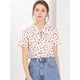 thumbnail image 2 of Blusa Allegra K para Mujer con estampado de Cereza y cuello con Corbata de lazo Blanco S, 2 of 6