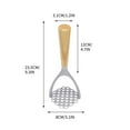 thumbnail image 3 of Wooden Handle Potato Masher | Aluminum Alloy Mud Press with Honeycomb Design | 36 Holes for Smooth Pureeing | Easy Grip Kitchen Tool for Home & Restaurant Use, 3 of 9