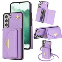 Dteck for Samsung Galaxy S23 Plus Wallet Case with Crossbody Lanyard, PU Leather Card Holder Purse Shockproof Phone Cover for Samsung Galaxy S23 Plus,Purple