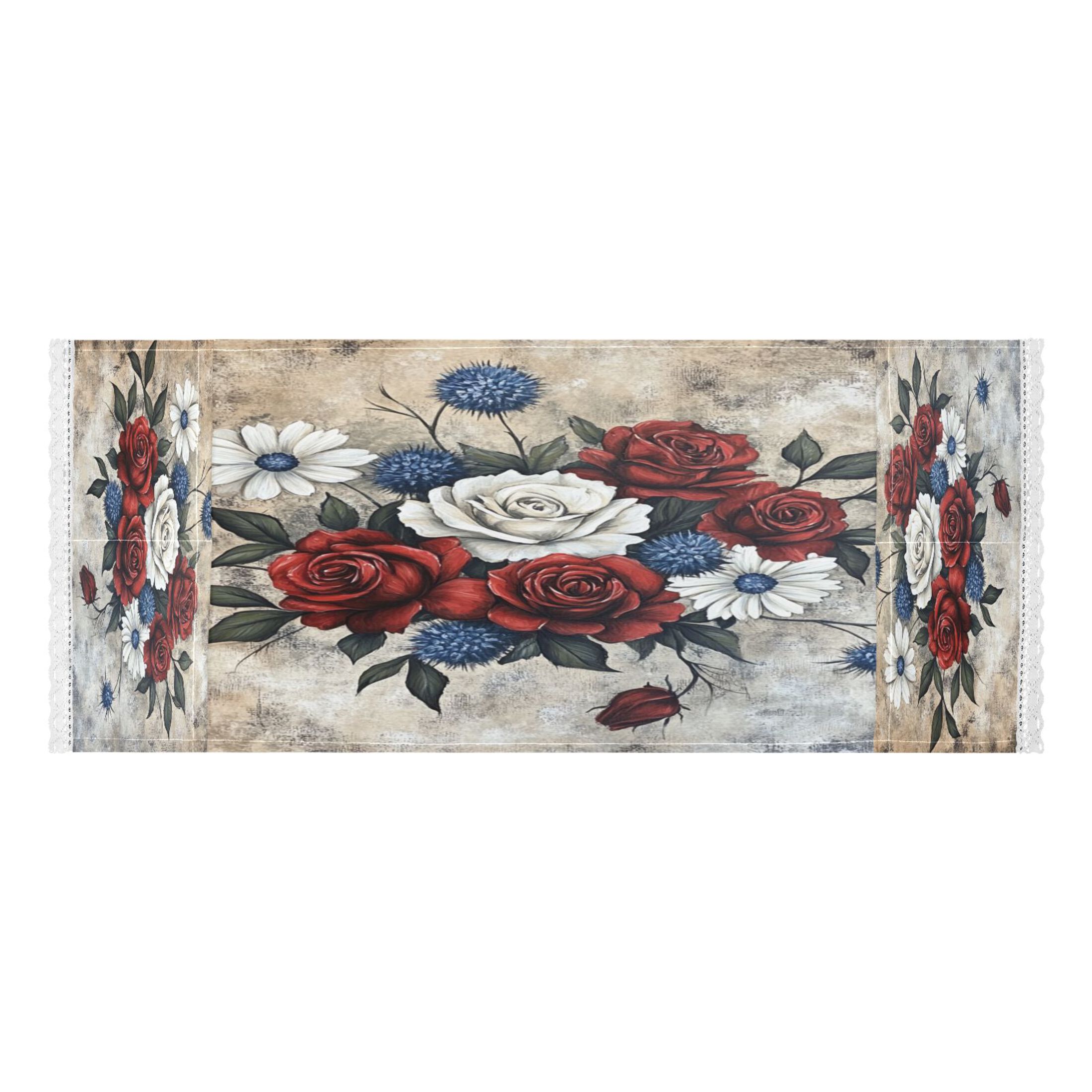 Roses in A VaseWasher and Dryer Covers Dust-Proof and Oil Resistant Fridge Cover with 4 Storage Pockets Washing Machine Top Cover for Laundry Kitchen Home 51.2 x 22 In