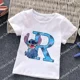 thumbnail image 3 of Camiseta de algodón con letras ABCD de Stitch para niños, camisetas combinadas, camisetas de dibujos animados Kawaii, ropa informal para niños y niñas, camisetas Harajuku para niños y niñas, 3 of 5