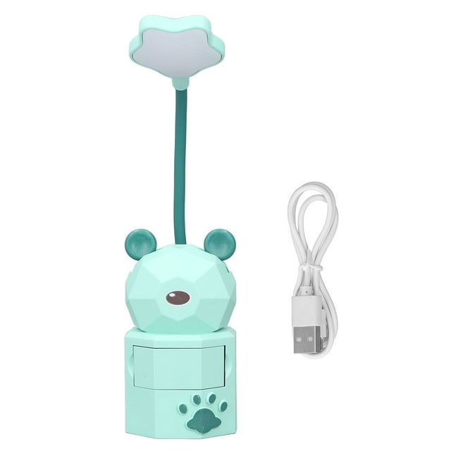 Kids Desk Lamp Cartoon Design 360 Degrees Gooseneck Eyes Protection Safe Nontoxic ABS Warm Light Kids Reading Light