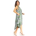 thumbnail image 4 of Sakkas Starlight Fourth Women's Tie Dye Caftan Tank Dress/Cover Up Beach Kaftan - 43-Green - One Size, 4 of 5