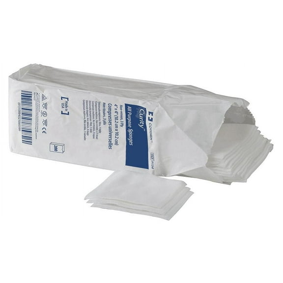 Versalon Non-Sterile Non-Woven Sponge 4'' x 4'', Bag of 200, 2 Pack