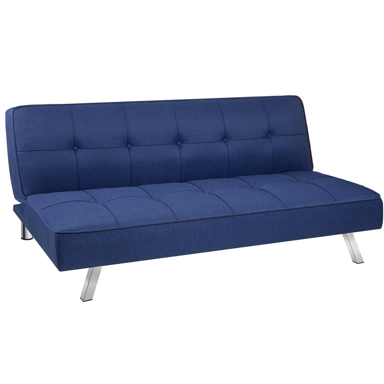Vineego Modern Convertible Fabric Futon Sofa Bed, Blue