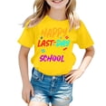 thumbnail image 4 of FYEGRE Girls Casual Graduation T-Shirt, Kids Academic Celebration Short Sleeve Tee, Youth Top for School Ceremony, Party Gathering and Everyday Outfit Yellow 8-9 Years, 4 of 4