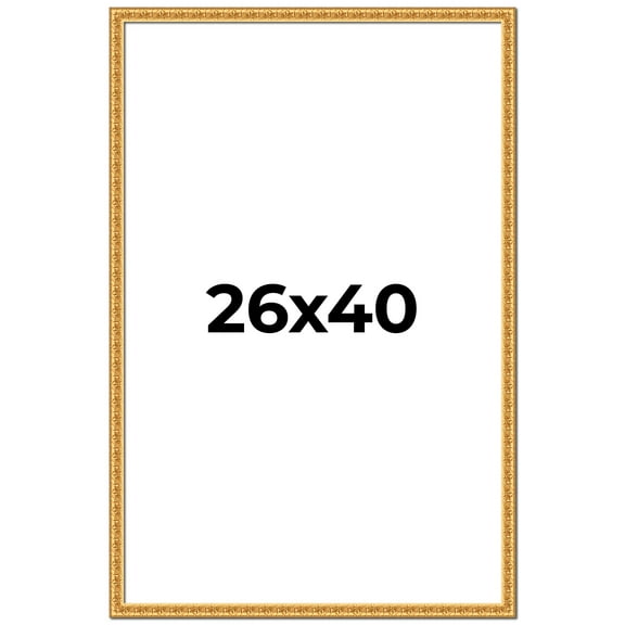 26x40 Frame Gold Real Wood Picture Frame Width 1 inches | Interior Frame Depth 0.5 inches | Edwina