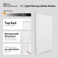 thumbnail image 2 of Cordless 1.5" Light Filtering Cellular Shade, 35" W x 60" H, White White 35\, 2 of 5